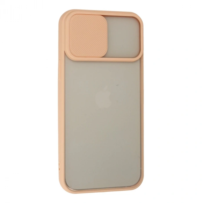 İphone 13 Pro Max Kılıf Palm Buzlu Kamera Sürgülü Silikon - Pembe