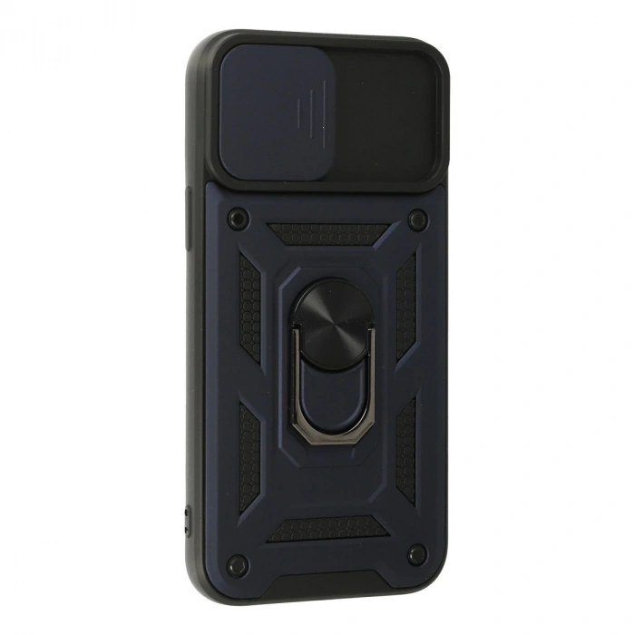 İphone 13 Pro Max Kılıf Pars Lens Yüzüklü Silikon - Lacivert