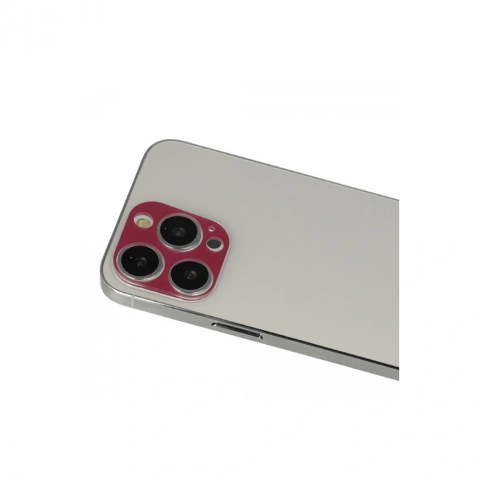 İphone 13 Pro Max Rainbow Kamera Lens Koruma Cam - Koyu Kırmızı