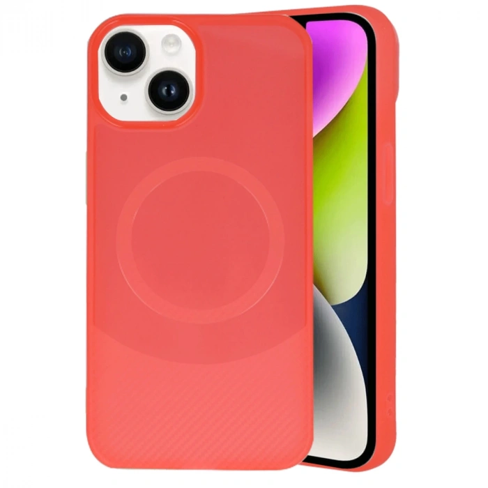 İphone 14 Kılıf Maya Karbon Kapak - Kırmızı