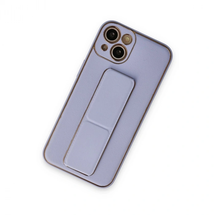 İphone 14 Plus Kılıf Coco Deri Standlı Kapak - Lila