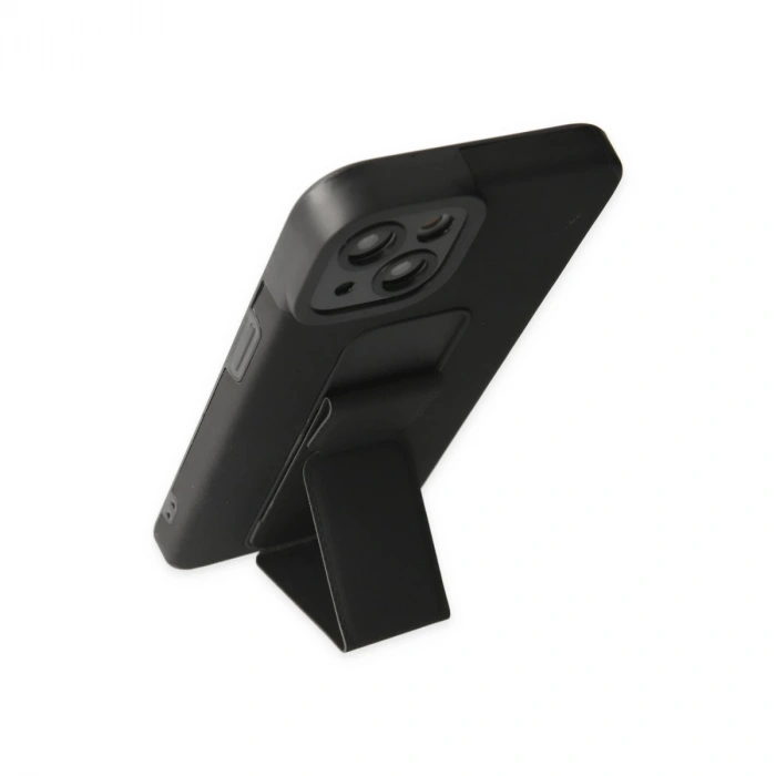 İphone 14 Plus Kılıf Mega Standlı Silikon - Siyah