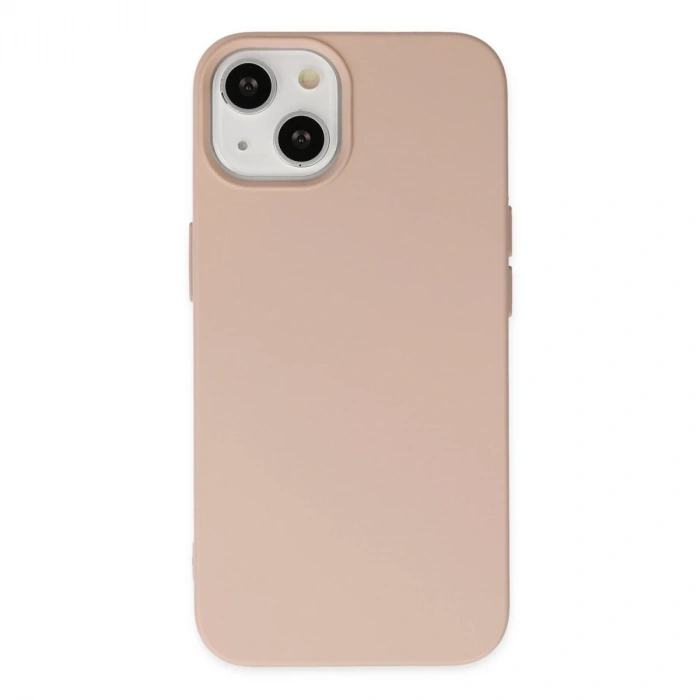 İphone 14 Plus Kılıf Nano İçi Kadife Silikon - Pudra