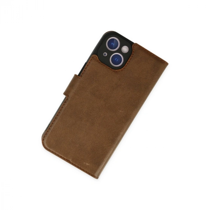 İphone 14 Plus Kılıf Trend S Plus Kapaklı Kılıf - Taba