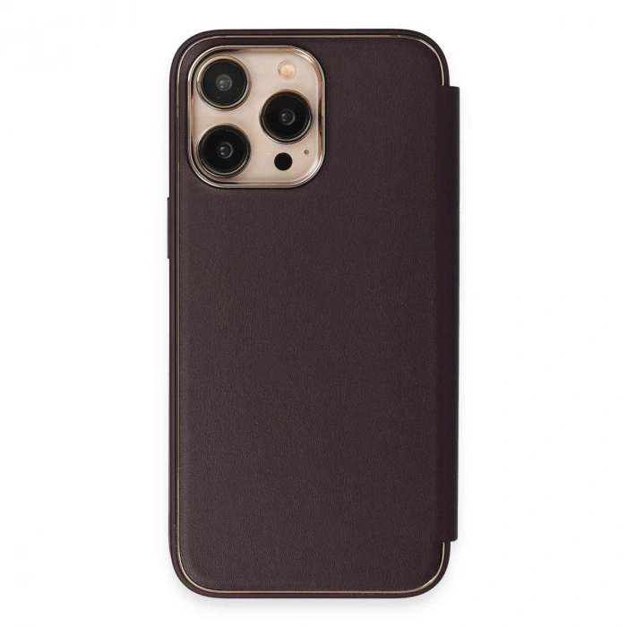 İphone 14 Pro Kılıf Dolpin Kapaklı - Derin Mor