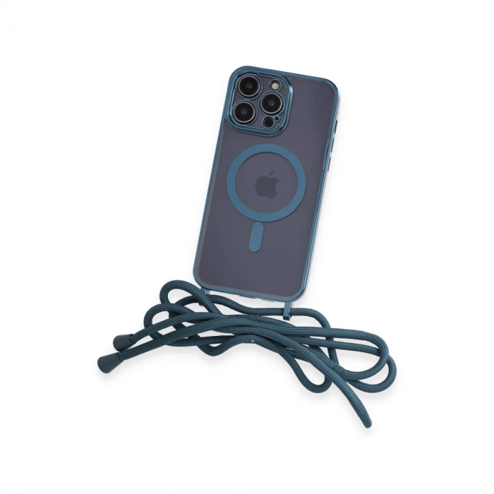 İphone 14 Pro Max Kılıf Divo Lazer Askılı Magsafe Kapak - Sierra Blue