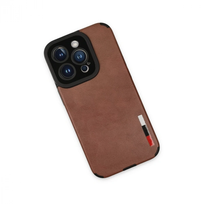 İphone 14 Pro Max Kılıf Loop Deri Silikon - Kahverengi
