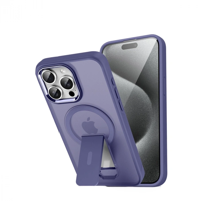 İphone 14 Pro Tork Magsafe Standlı Kapak - Derin Mor