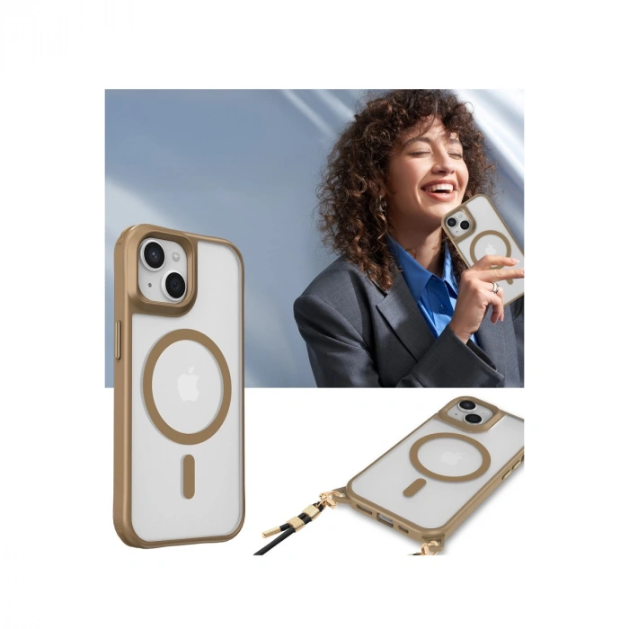 İphone 15 Plus Kılıf Enka Magsafe Silikon Kılıf - Desert