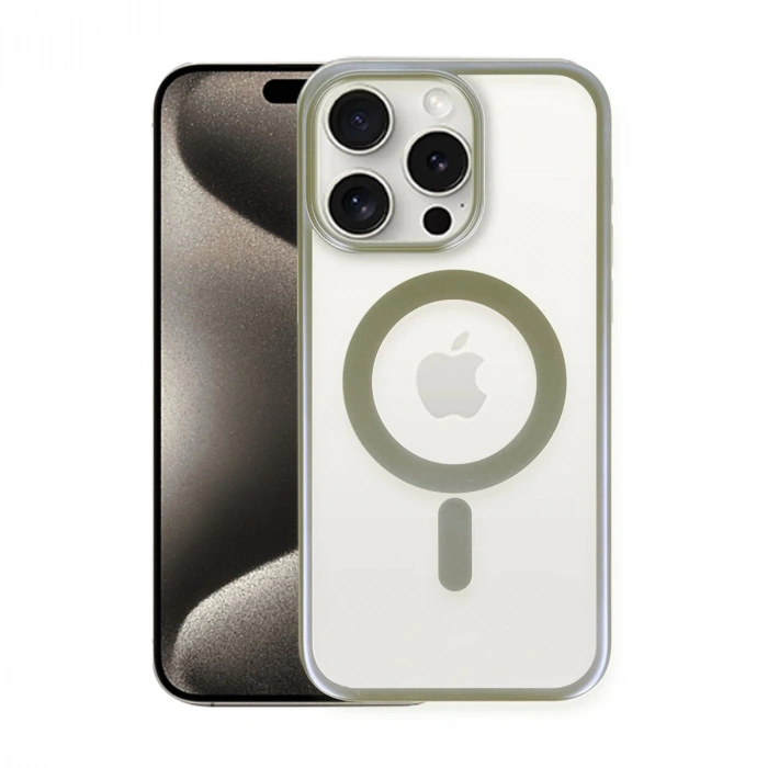 İphone 15 Pro Kılıf Erozi Magsafe Kapak - Gri