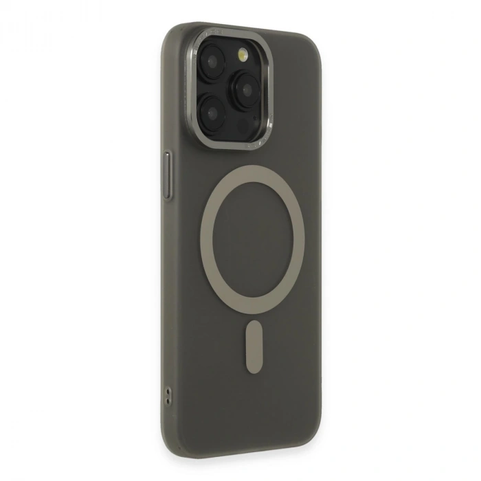 İphone 15 Pro Kılıf Lodos Magneticsafe Mat Kapak - Titan Gri