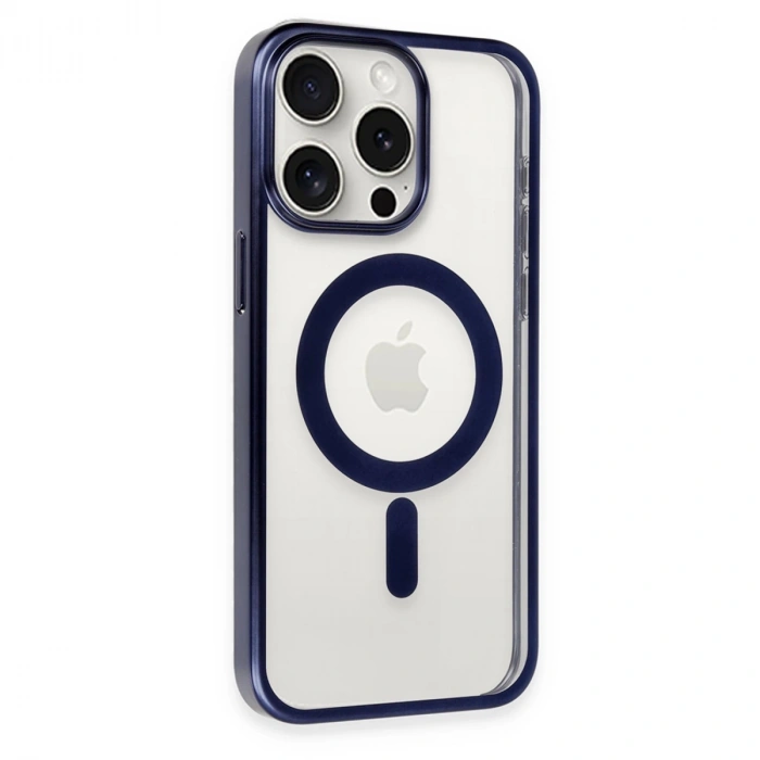 İphone 15 Pro Max Kılıf Erozi Magsafe Kapak - Lacivert
