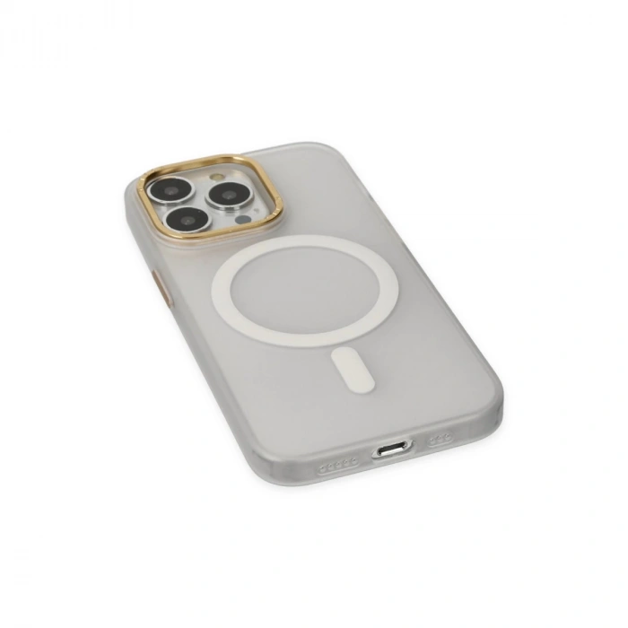 İphone 15 Pro Max Kılıf Lodos Magneticsafe Mat Kapak - Şeffaf