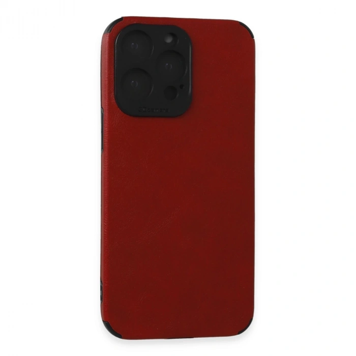 İphone 15 Pro Max Kılıf Loop Deri Silikon - Kırmızı