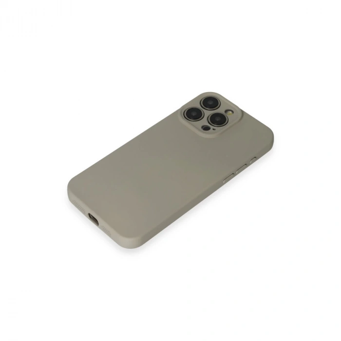 İphone 15 Pro Max Kılıf Nano İçi Kadife Silikon - Beyaz Titanyum