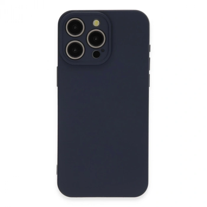İphone 15 Pro Max Kılıf Nano İçi Kadife Silikon - Lacivert