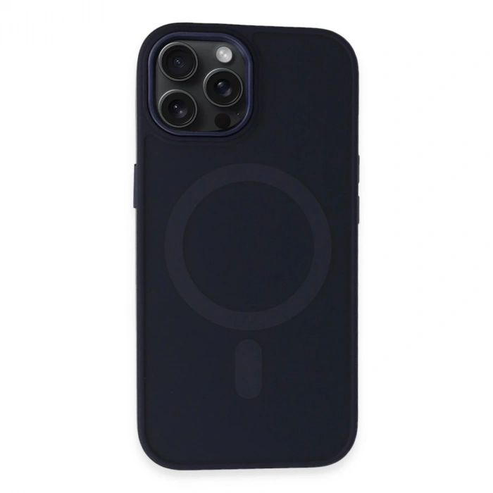 İphone 15 Pro Max Kılıf Oslo Magsafe Kapak - Lacivert