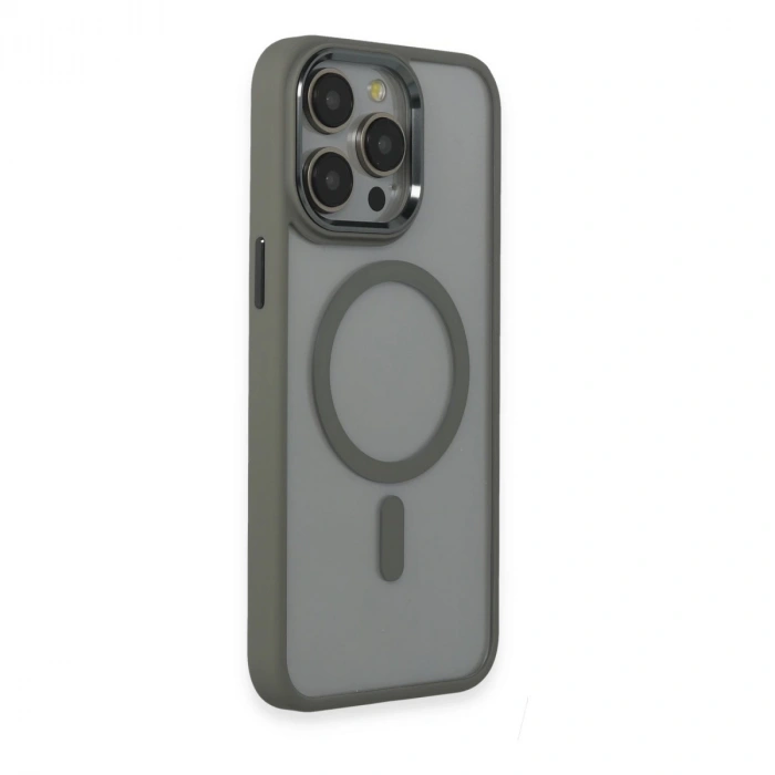 İphone 15 Pro Max Kılıf Room Magneticsafe Silikon - Gri