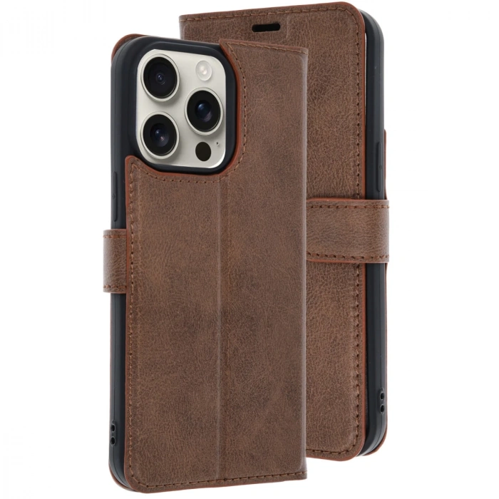 İphone 15 Pro Max Kılıf Trend S Plus Kapaklı Kılıf - Taba