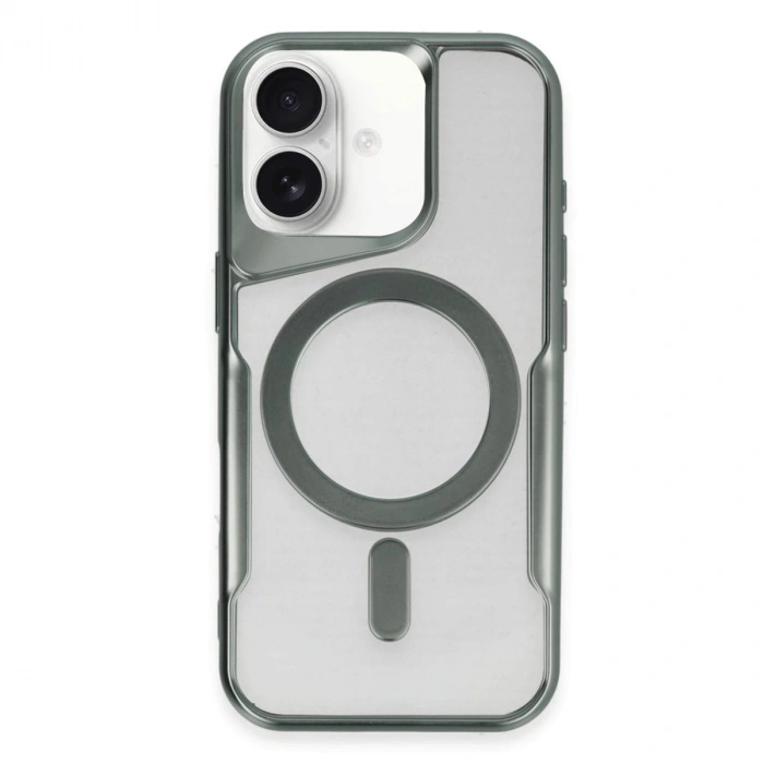 İphone 16 Kılıf Boyi Magsafe Silikon Kapak - Yeşil