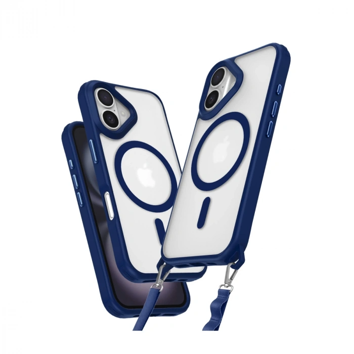 İphone 16 Kılıf Enka Magsafe Silikon Kılıf - Lacivert