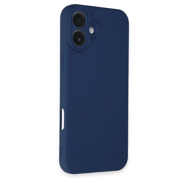 İphone 16 Plus Kılıf Nano İçi Kadife Silikon - Lacivert
