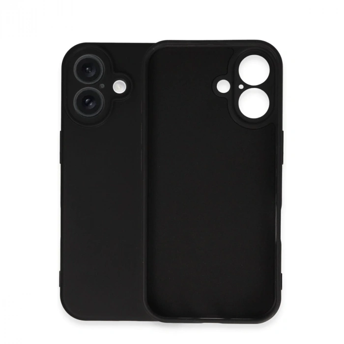 İphone 16 Plus Kılıf Nano İçi Kadife Silikon - Siyah