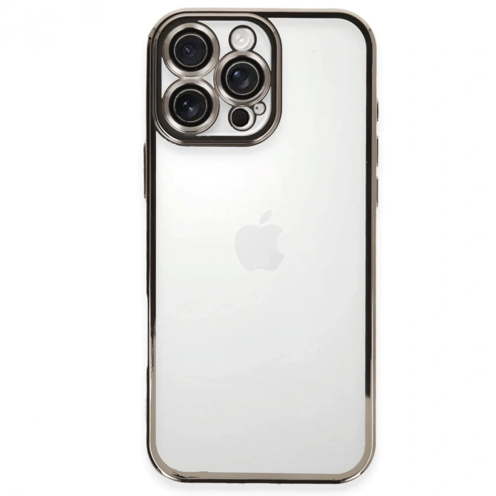 İphone 16 Pro Max Kılıf Razer Lensli Silikon - Titanyum Gri