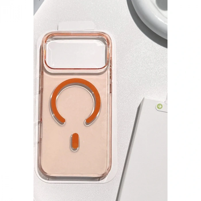 İphone 17 Pro Max Kılıf Pc Real Magsafe Kapak - Turuncu