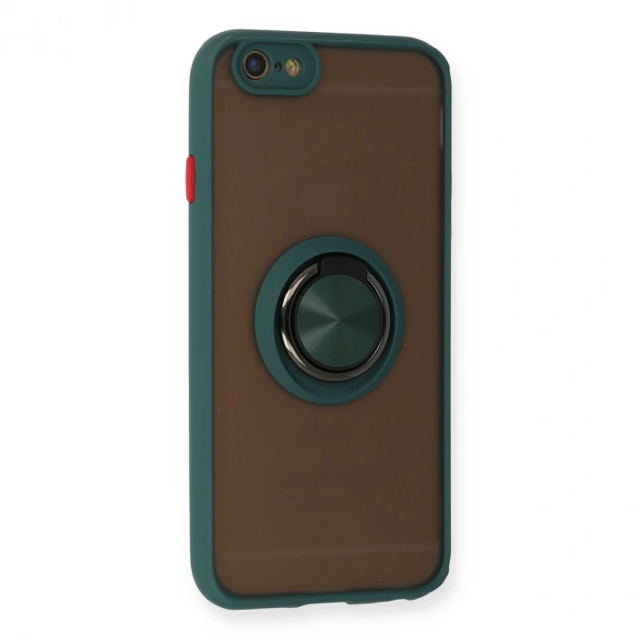 İphone 6 Kılıf Montreal Yüzüklü Silikon Kapak - Yeşil
