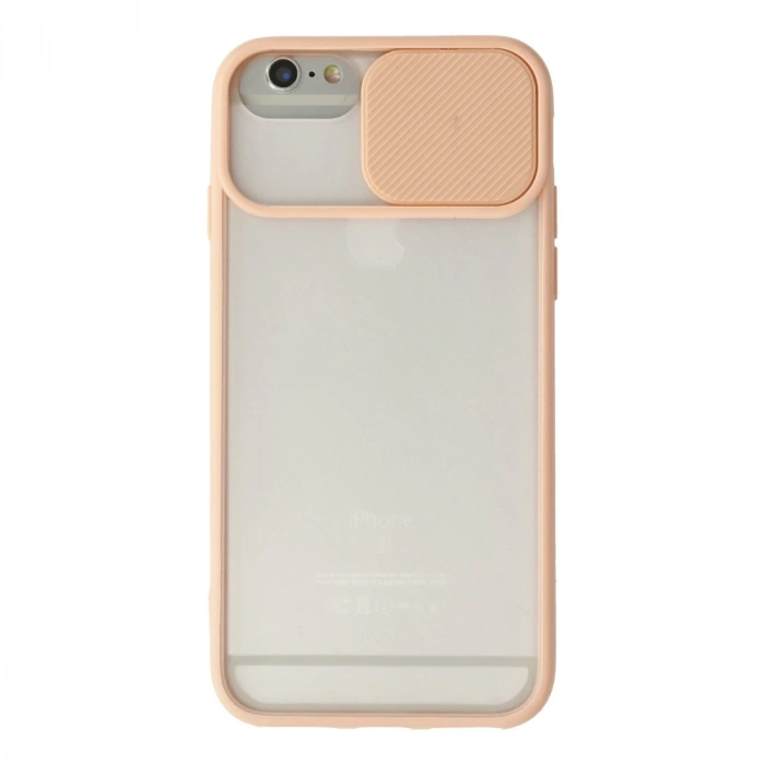 İphone 6 Kılıf Palm Buzlu Kamera Sürgülü Silikon - Pembe