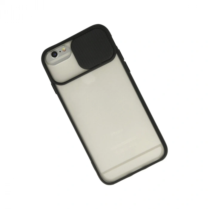 İphone 6 Kılıf Palm Buzlu Kamera Sürgülü Silikon - Siyah