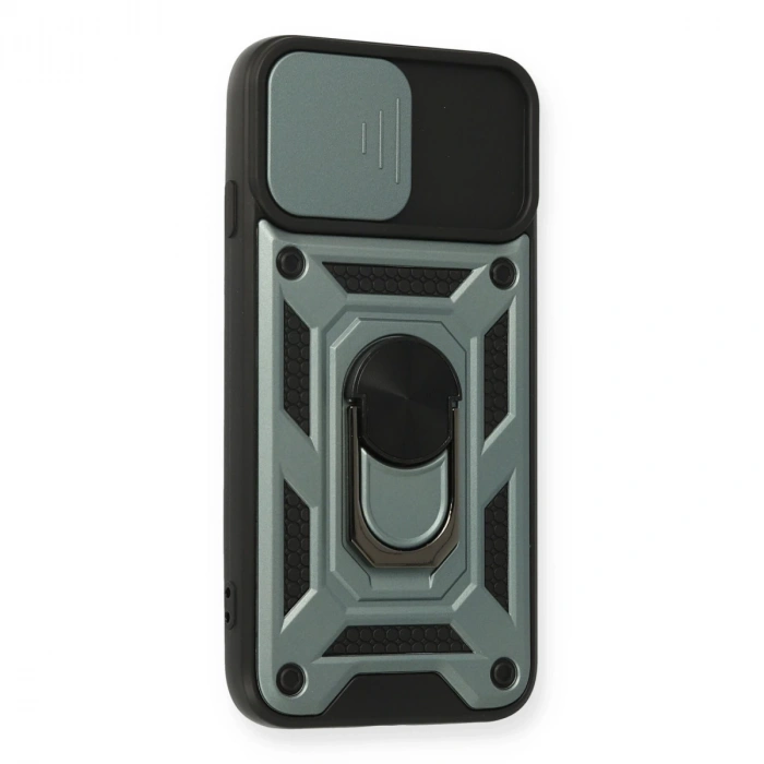 İphone 6 Kılıf Pars Lens Yüzüklü Silikon - Yeşil