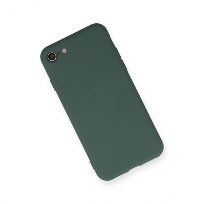 İphone 7 Kılıf Nano İçi Kadife Silikon - Koyu Yeşil