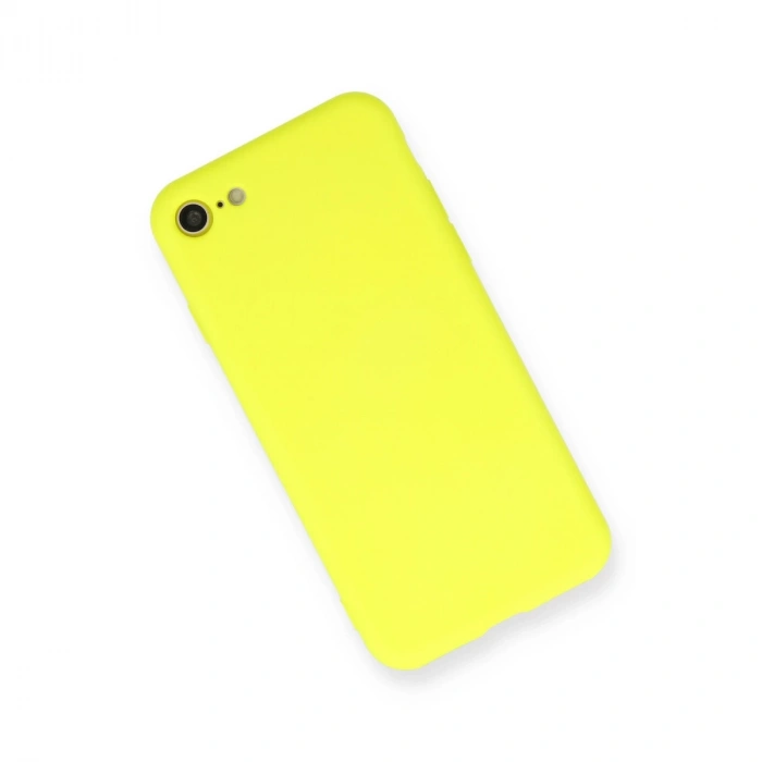 İphone 7 Kılıf Nano İçi Kadife Silikon - Sarı