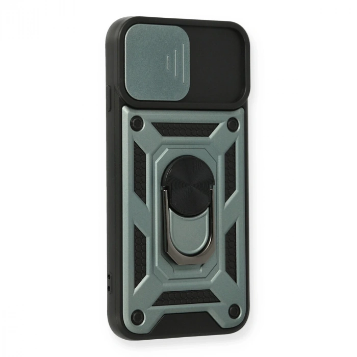 İphone 7 Kılıf Pars Lens Yüzüklü Silikon - Yeşil