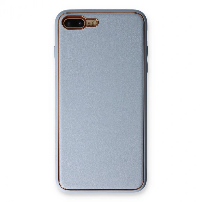 İphone 7 Plus Kılıf Coco Deri Silikon Kapak - Açık Mavi