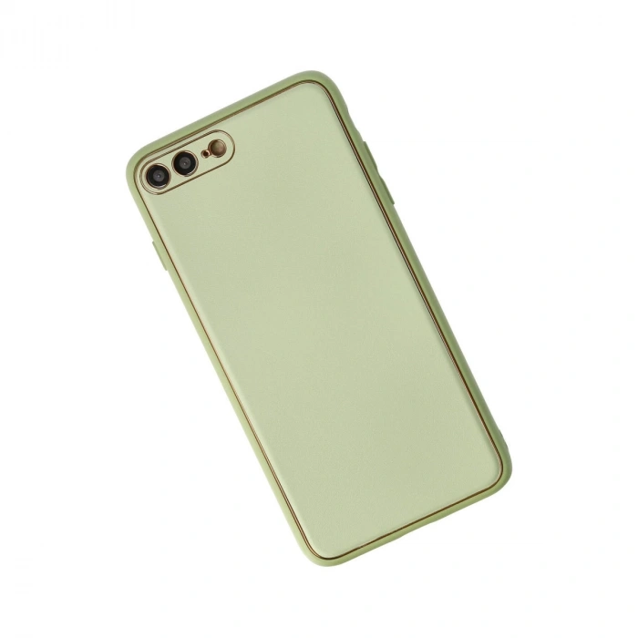 İphone 7 Plus Kılıf Coco Deri Silikon Kapak - Açık Yeşil