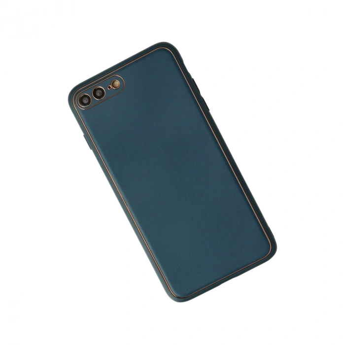 İphone 7 Plus Kılıf Coco Deri Silikon Kapak - Mavi