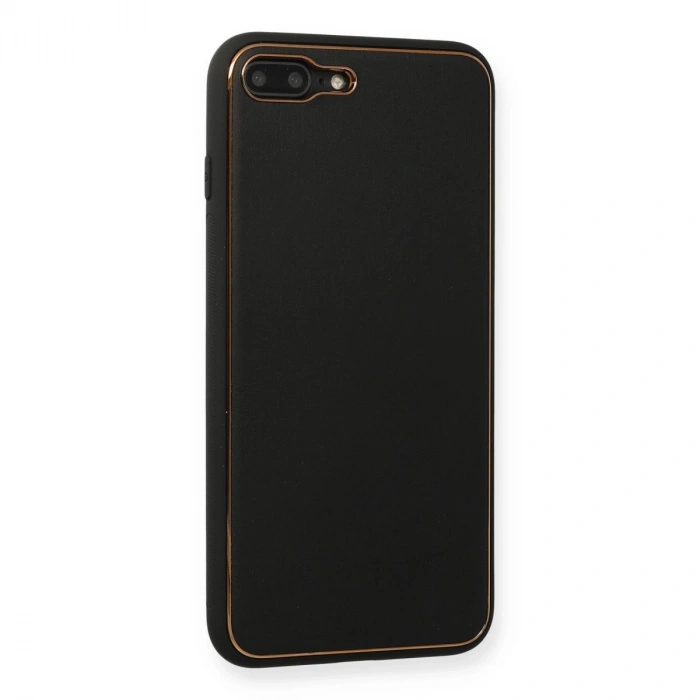 İphone 7 Plus Kılıf Coco Deri Silikon Kapak - Siyah