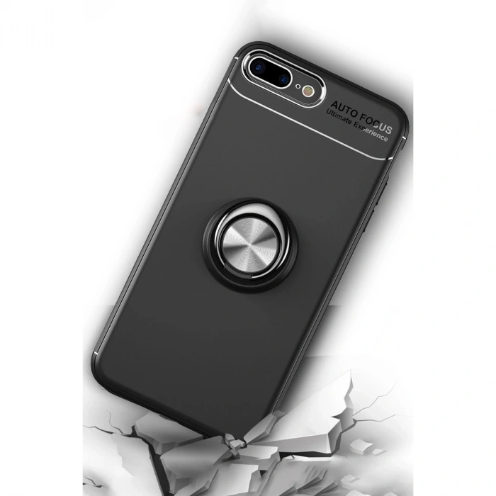 İphone 7 Plus Kılıf Range Yüzüklü Silikon - Kırmızı