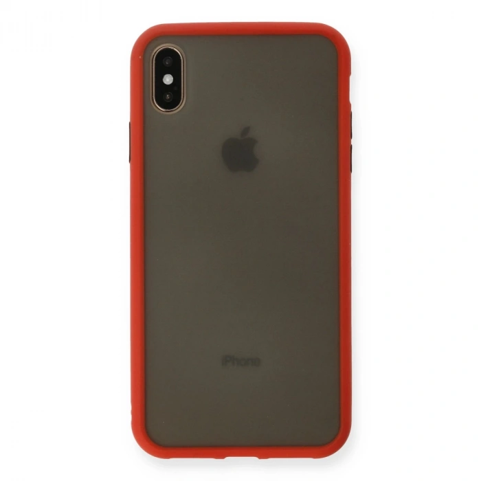 İphone Xs Max Kılıf Montreal Silikon Kapak - Kırmızı