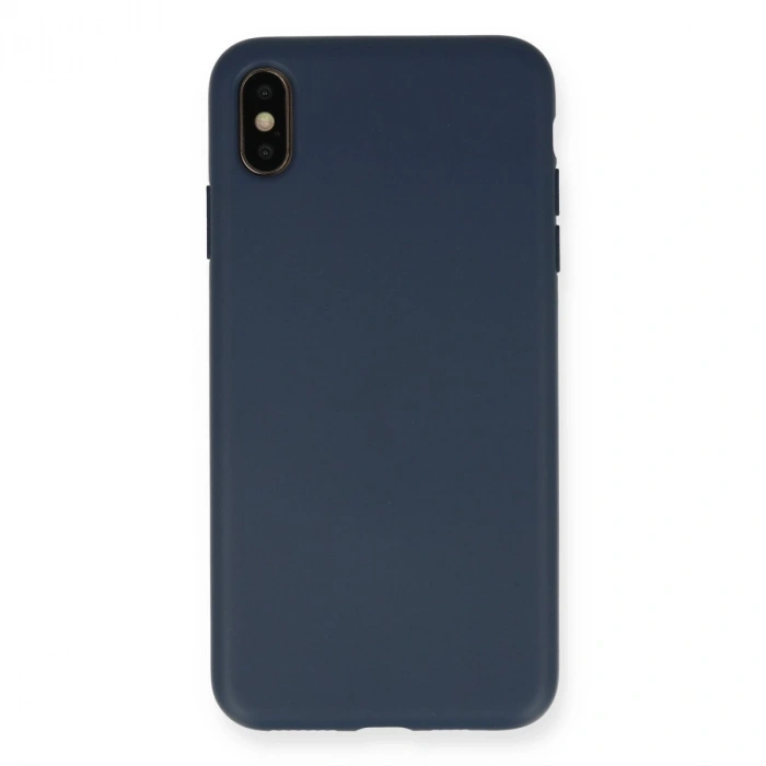 İphone Xs Max Kılıf Nano İçi Kadife Silikon - Lacivert