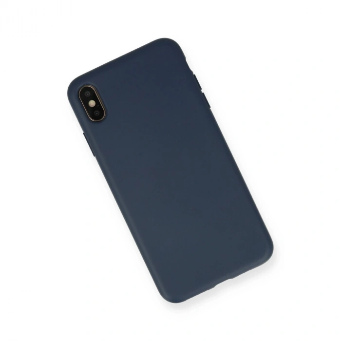 İphone Xs Max Kılıf Nano İçi Kadife Silikon - Lacivert