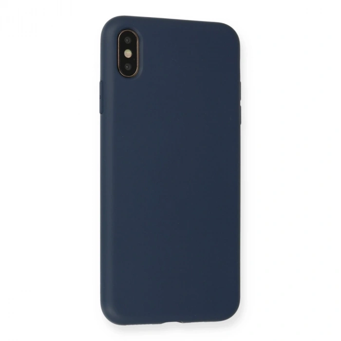 İphone Xs Max Kılıf Nano İçi Kadife Silikon - Lacivert