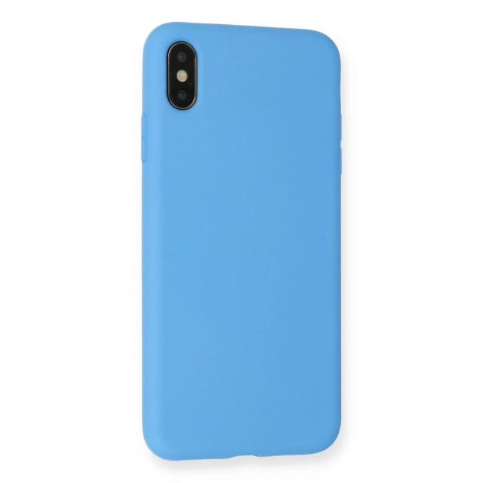 İphone Xs Max Kılıf Nano İçi Kadife Silikon - Mavi