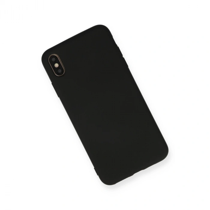 İphone Xs Max Kılıf Nano İçi Kadife Silikon - Siyah