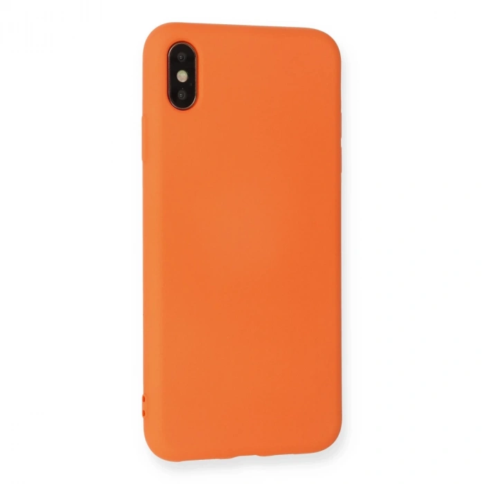 İphone Xs Max Kılıf Nano İçi Kadife Silikon - Turuncu