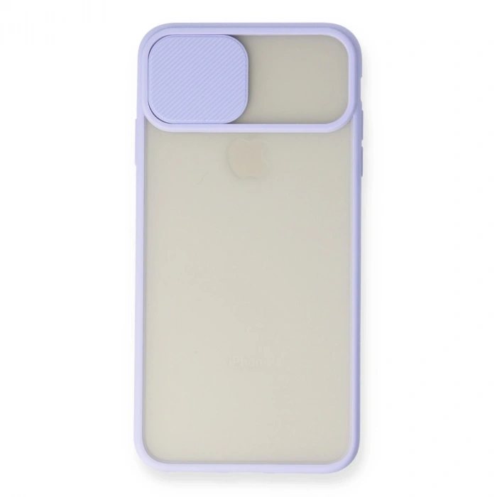 İphone Xs Max Kılıf Palm Buzlu Kamera Sürgülü Silikon - Lila