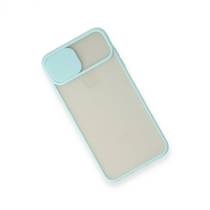 İphone Xs Max Kılıf Palm Buzlu Kamera Sürgülü Silikon - Turkuaz